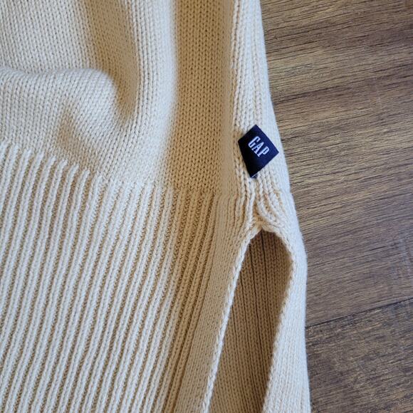 Gap Women's Large Crewneck Cream Knit Sweater Ribbed Cuffs/Hem Cozy - Picture 6 of 9